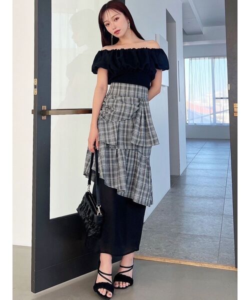 RESEXXY（リゼクシー）の「シアードッキングオフショルトップス（Tシャツ/カットソー・レディース・ホワイト/その他1/ブラック・FREE）」の14枚目の写真