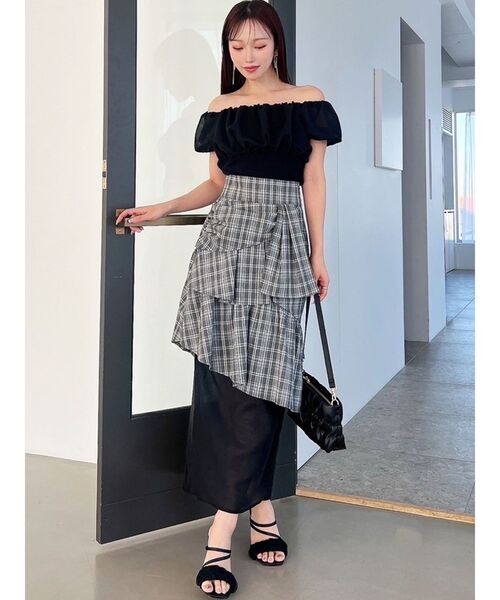 RESEXXY（リゼクシー）の「シアードッキングオフショルトップス（Tシャツ/カットソー・レディース・ホワイト/その他1/ブラック・FREE）」の15枚目の写真