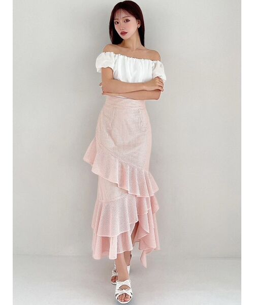 RESEXXY（リゼクシー）の「シアードッキングオフショルトップス（Tシャツ/カットソー・レディース・ホワイト/その他1/ブラック・FREE）」の18枚目の写真