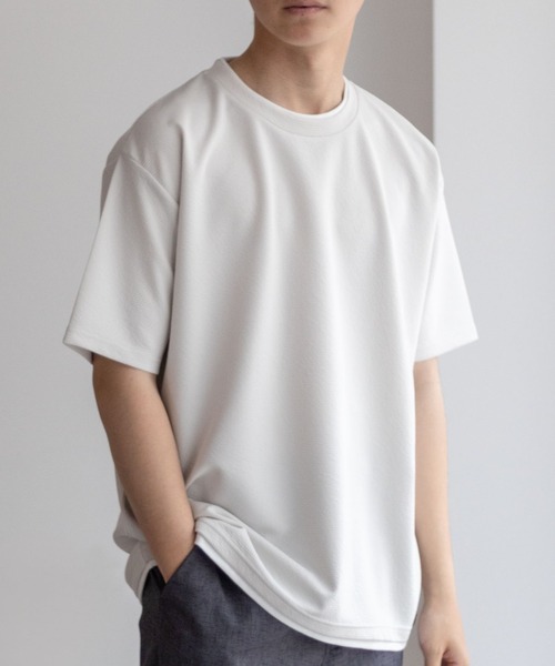 NAVY(ネイビー)の「NAVY【接触冷感】フェイクレイヤードTシャツ(Tシャツ/カットソー・メンズ・カーキ/ネイビー/ブルー/チャコールグレー/ベージュ・S/M/L/XL)」の3枚目の写真