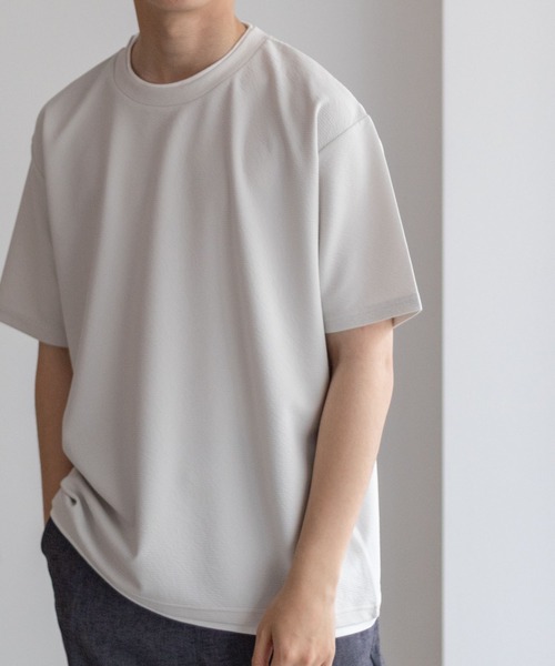 NAVY(ネイビー)の「NAVY【接触冷感】フェイクレイヤードTシャツ(Tシャツ/カットソー・メンズ・カーキ/ネイビー/ブルー/チャコールグレー/ベージュ・S/M/L/XL)」の11枚目の写真