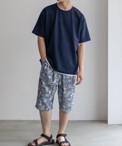 NAVY(ネイビー)の「NAVY【接触冷感】フェイクレイヤードTシャツ(Tシャツ/カットソー・メンズ・カーキ/ネイビー/ブルー/チャコールグレー/ベージュ・S/M/L/XL)」の18枚目の写真
