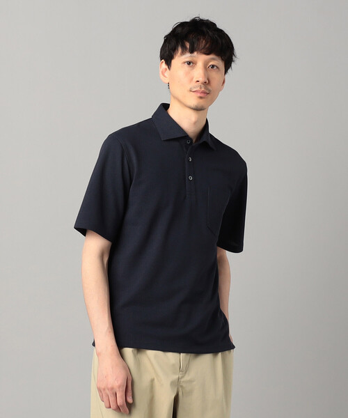 COMME CA MEN(コムサメン)の「和泉市編み和紙 カノコポロシャツ(ポロシャツ・メンズ・グレー/ブルー/ブラック/ネイビー・M/L)」の3枚目の写真