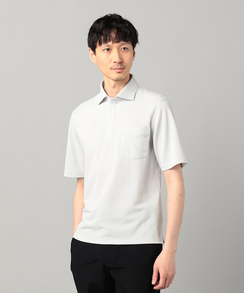 COMME CA MEN(コムサメン)の「和泉市編み和紙 カノコポロシャツ(ポロシャツ・メンズ・グレー/ブルー/ブラック/ネイビー・M/L)」の2枚目の写真