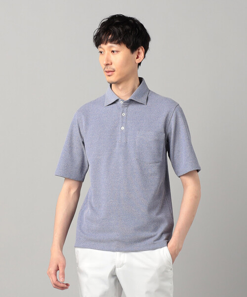 COMME CA MEN(コムサメン)の「和泉市編み和紙 カノコポロシャツ(ポロシャツ・メンズ・グレー/ブルー/ブラック/ネイビー・M/L)」の4枚目の写真