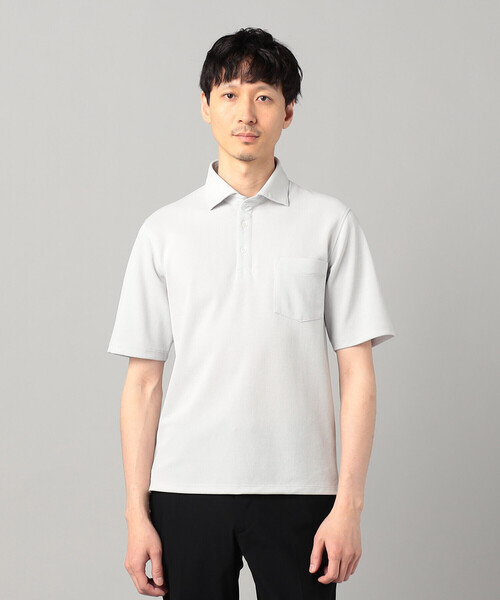 COMME CA MEN(コムサメン)の「和泉市編み和紙 カノコポロシャツ(ポロシャツ・メンズ・グレー/ブルー/ブラック/ネイビー・M/L)」の7枚目の写真