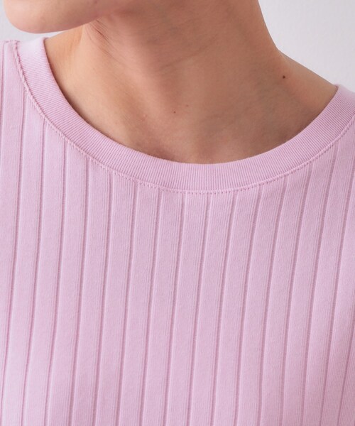 OPAQUE.CLIP(オペークドットクリップ)の「◆ワイドリブフレンチTシャツ【洗濯機洗い可】(Tシャツ/カットソー・レディース・ダークブラウン/ホワイト/ベビーピンク・40/38/42)」の19枚目の写真