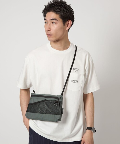 green label relaxing(グリーンレーベルリラクシング)の「<snow peak>Everyday Use サコッシュ(ショルダーバッグ・メンズ・グレー系/ブラック・FREE)」の4枚目の写真