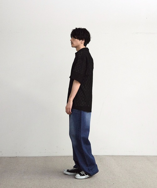 RATTLE TRAP(ラトルトラップ)の「レースシアールーズ半袖シャツ(シャツ/ブラウス・メンズ・ベージュ/ブラック・S/M/L/LL)」の6枚目の写真