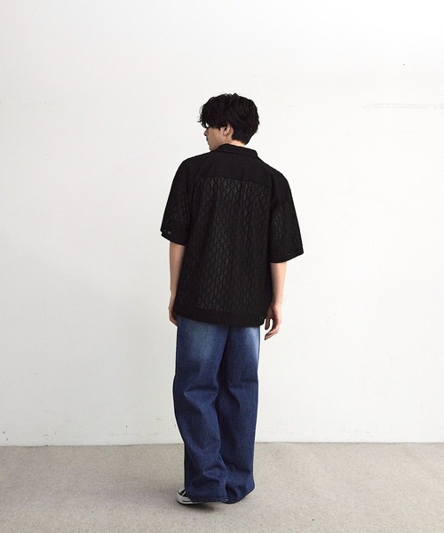 RATTLE TRAP(ラトルトラップ)の「レースシアールーズ半袖シャツ(シャツ/ブラウス・メンズ・ベージュ/ブラック・S/M/L/LL)」の7枚目の写真