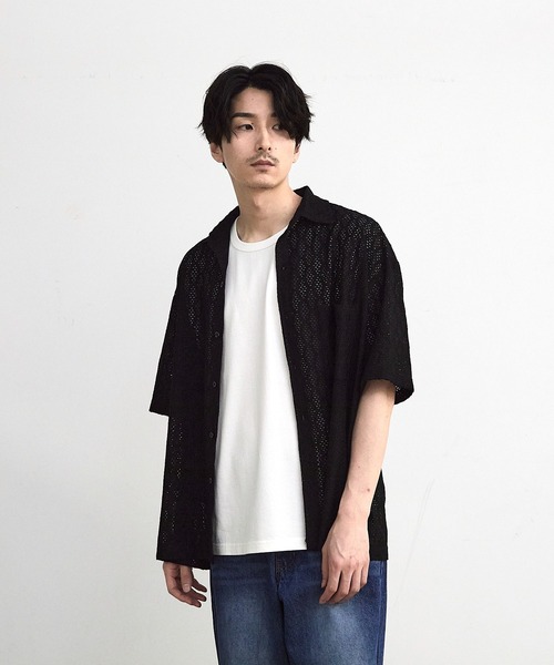 RATTLE TRAP(ラトルトラップ)の「レースシアールーズ半袖シャツ(シャツ/ブラウス・メンズ・ベージュ/ブラック・S/M/L/LL)」の8枚目の写真