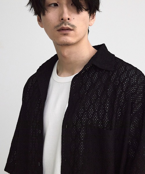 RATTLE TRAP(ラトルトラップ)の「レースシアールーズ半袖シャツ(シャツ/ブラウス・メンズ・ベージュ/ブラック・S/M/L/LL)」の9枚目の写真