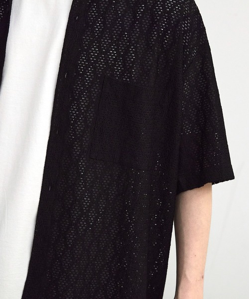 RATTLE TRAP(ラトルトラップ)の「レースシアールーズ半袖シャツ(シャツ/ブラウス・メンズ・ベージュ/ブラック・S/M/L/LL)」の10枚目の写真