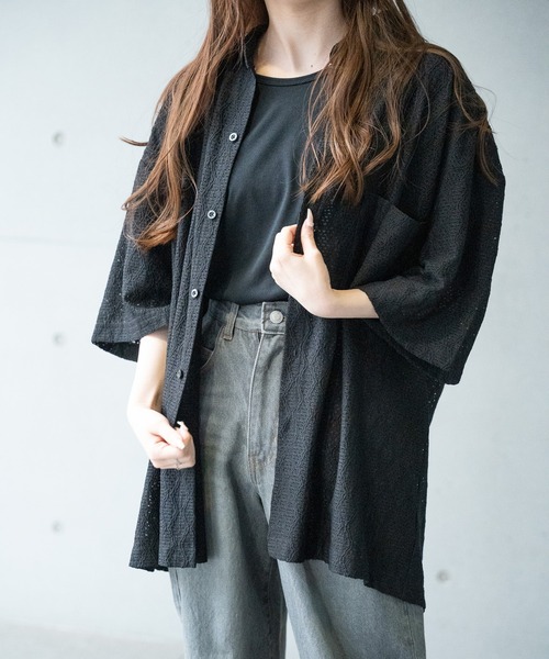 RATTLE TRAP(ラトルトラップ)の「レースシアールーズ半袖シャツ(シャツ/ブラウス・メンズ・ベージュ/ブラック・S/M/L/LL)」の13枚目の写真