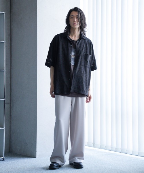 RATTLE TRAP(ラトルトラップ)の「レースシアールーズ半袖シャツ(シャツ/ブラウス・メンズ・ベージュ/ブラック・S/M/L/LL)」の17枚目の写真