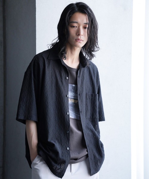 RATTLE TRAP(ラトルトラップ)の「レースシアールーズ半袖シャツ(シャツ/ブラウス・メンズ・ベージュ/ブラック・S/M/L/LL)」の19枚目の写真