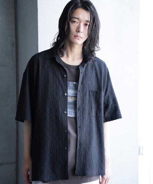 RATTLE TRAP(ラトルトラップ)の「レースシアールーズ半袖シャツ(シャツ/ブラウス・メンズ・ベージュ/ブラック・S/M/L/LL)」の21枚目の写真