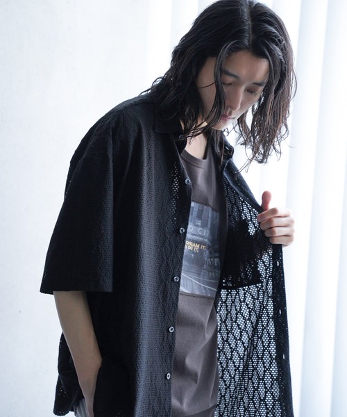 RATTLE TRAP(ラトルトラップ)の「レースシアールーズ半袖シャツ(シャツ/ブラウス・メンズ・ベージュ/ブラック・S/M/L/LL)」の22枚目の写真