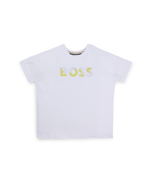 【関税込み】BOSS ホワイト ロゴプリント Tシャツ BOSS ロゴ Tシャツ | ホワイト | FARFETCH JP