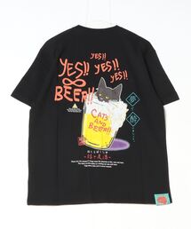 go slow caravan/ゴースローキャラバン RAY綿 猫と麦酒TEE