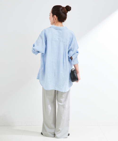 B.C STOCK(ベーセーストック)の「手洗い可 / セルロースカルゼベイカーイージーパンツ(その他パンツ・レディース・ネイビー/ライトグレー/ウッド・SMALL/MEDIUM)」の7枚目の写真