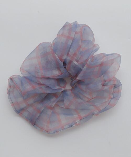 WEGO（ウィゴー）の「WEGO/スケチェックBIGシュシュ（シュシュ・レディース・ブルー/サックスブルー/レッド・FREE）」の2枚目の写真