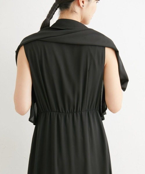 Neina(ネイナ)の「【喪服・礼服】日本製生地使用 洗える防しわ前開きケープ風ワンピース<大きいサイズ有>〔Neina〕(スーツセット・レディース・ブラック・M/L/LL/3L/4L/5L)」の20枚目の写真
