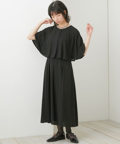 Neina(ネイナ)の「【喪服・礼服】日本製生地使用 洗える防しわ前開きケープ風ワンピース<大きいサイズ有>〔Neina〕(スーツセット・レディース・ブラック・M/L/LL/3L/4L/5L)」の21枚目の写真