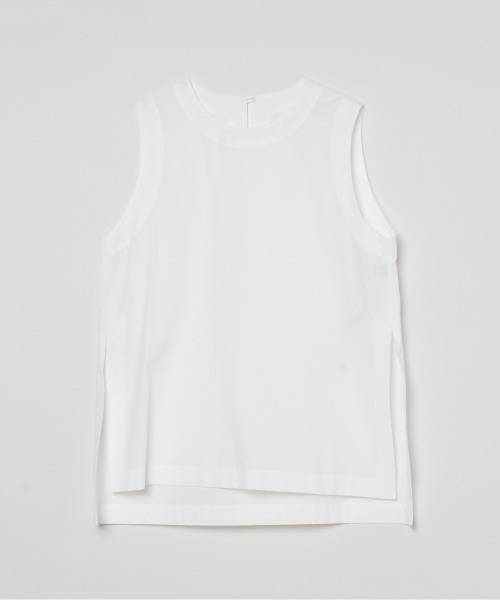 HELIOPOLE（エリオポール）の「SIDE SLIT SLEEVELESS BLOUSE（シャツ/ブラウス・レディース・ホワイト/ブルー系その他・38）」の3枚目の写真