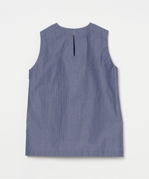 HELIOPOLE（エリオポール）の「SIDE SLIT SLEEVELESS BLOUSE（シャツ/ブラウス・レディース・ホワイト/ブルー系その他・38）」の4枚目の写真