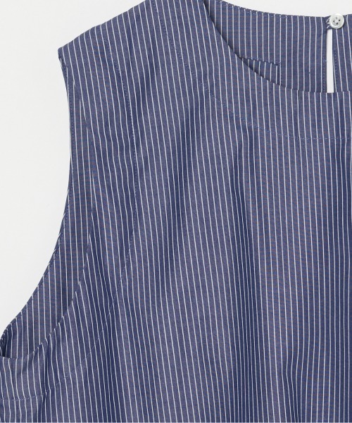 HELIOPOLE（エリオポール）の「SIDE SLIT SLEEVELESS BLOUSE（シャツ/ブラウス・レディース・ホワイト/ブルー系その他・38）」の6枚目の写真