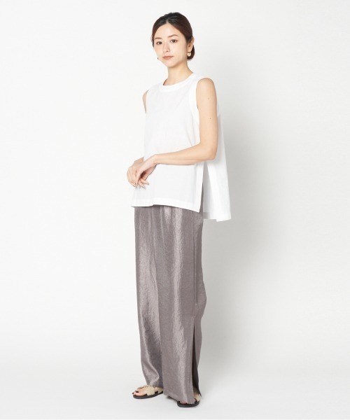 HELIOPOLE（エリオポール）の「SIDE SLIT SLEEVELESS BLOUSE（シャツ/ブラウス・レディース・ホワイト/ブルー系その他・38）」の10枚目の写真