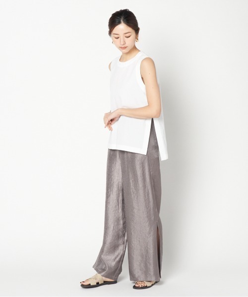 HELIOPOLE（エリオポール）の「SIDE SLIT SLEEVELESS BLOUSE（シャツ/ブラウス・レディース・ホワイト/ブルー系その他・38）」の12枚目の写真