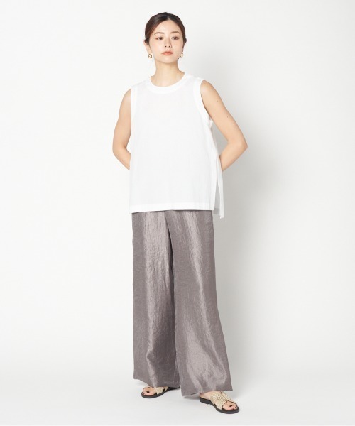 HELIOPOLE（エリオポール）の「SIDE SLIT SLEEVELESS BLOUSE（シャツ/ブラウス・レディース・ホワイト/ブルー系その他・38）」の13枚目の写真
