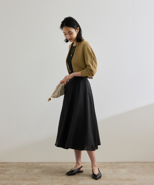 ROPE'（ロペ）の「ホールガーメント ボレロニットカーディガン（ニット/セーター・レディース・キャメル/ブラック・FREE）」の4枚目の写真