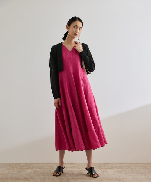 ROPE'（ロペ）の「ホールガーメント ボレロニットカーディガン（ニット/セーター・レディース・キャメル/ブラック・FREE）」の5枚目の写真