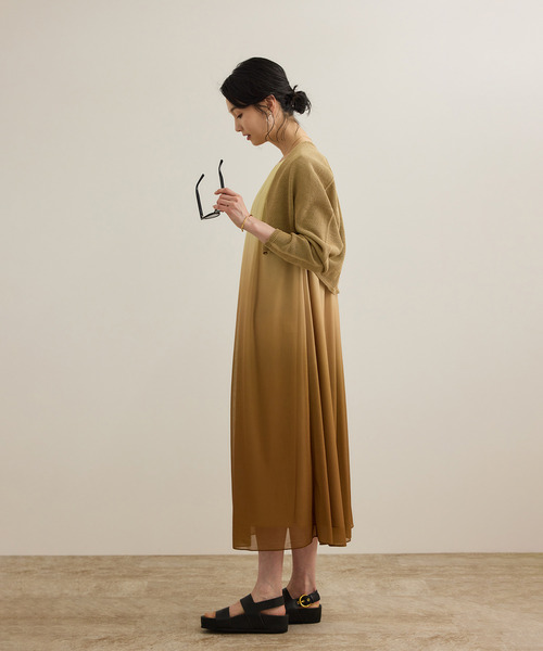 ROPE'（ロペ）の「ホールガーメント ボレロニットカーディガン（ニット/セーター・レディース・キャメル/ブラック・FREE）」の6枚目の写真