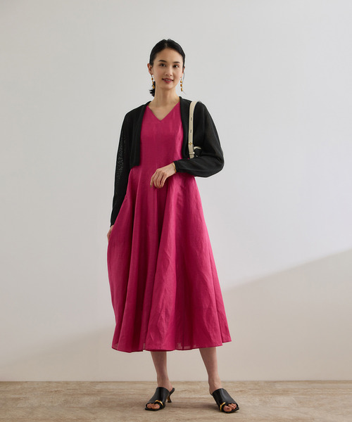 ROPE'（ロペ）の「ホールガーメント ボレロニットカーディガン（ニット/セーター・レディース・キャメル/ブラック・FREE）」の12枚目の写真