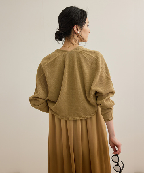 ROPE'（ロペ）の「ホールガーメント ボレロニットカーディガン（ニット/セーター・レディース・キャメル/ブラック・FREE）」の16枚目の写真