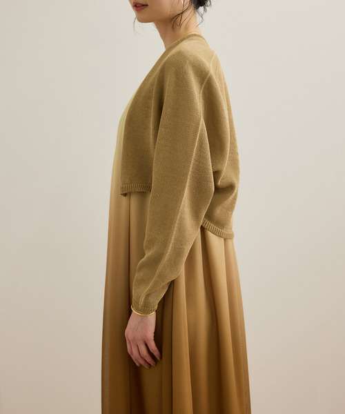 ROPE'（ロペ）の「ホールガーメント ボレロニットカーディガン（ニット/セーター・レディース・キャメル/ブラック・FREE）」の18枚目の写真