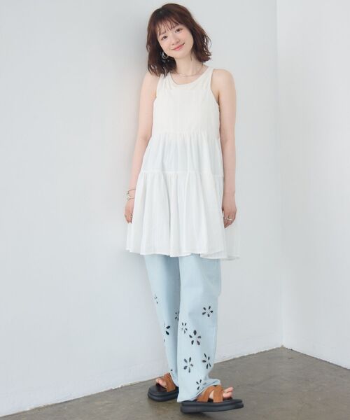 RETRO GIRL(レトロガール)の「【新色追加】コットンレースレイヤードOP(ワンピース・レディース・オフホワイト/ブラック/レッド・FREE)」の8枚目の写真