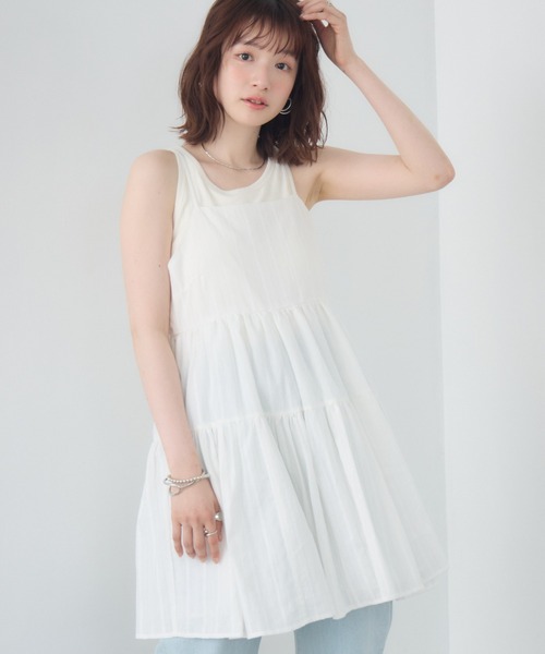 RETRO GIRL(レトロガール)の「【新色追加】コットンレースレイヤードOP(ワンピース・レディース・オフホワイト/ブラック/レッド・FREE)」の1枚目の写真