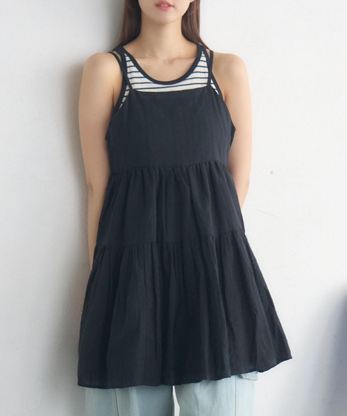 RETRO GIRL(レトロガール)の「【新色追加】コットンレースレイヤードOP(ワンピース・レディース・オフホワイト/ブラック/レッド・FREE)」の2枚目の写真