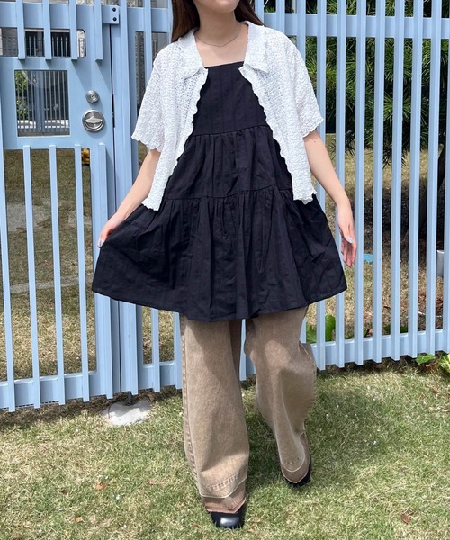 RETRO GIRL(レトロガール)の「【新色追加】コットンレースレイヤードOP(ワンピース・レディース・オフホワイト/ブラック/レッド・FREE)」の5枚目の写真