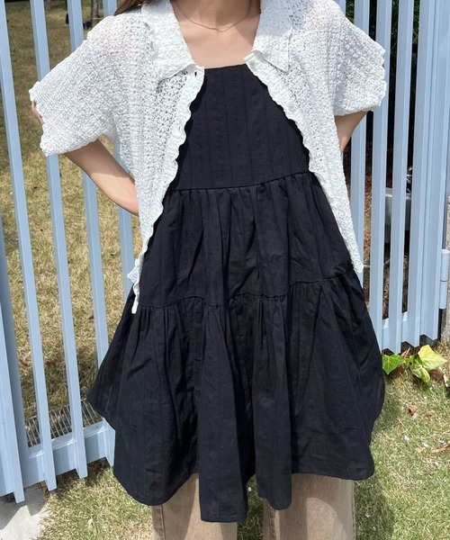 RETRO GIRL(レトロガール)の「【新色追加】コットンレースレイヤードOP(ワンピース・レディース・オフホワイト/ブラック/レッド・FREE)」の4枚目の写真