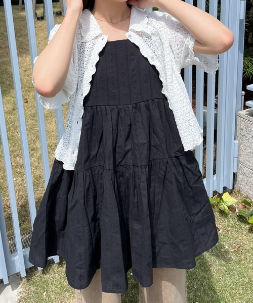 RETRO GIRL(レトロガール)の「【新色追加】コットンレースレイヤードOP(ワンピース・レディース・オフホワイト/ブラック/レッド・FREE)」の7枚目の写真