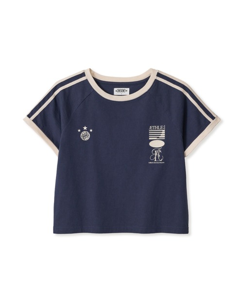 aeae(エーイーエーイー)の「ATHLETE STRIPE HALF T-SHIRTS(Tシャツ/カットソー・レディース・スカイブルー/ネイビー・FREE)」の2枚目の写真