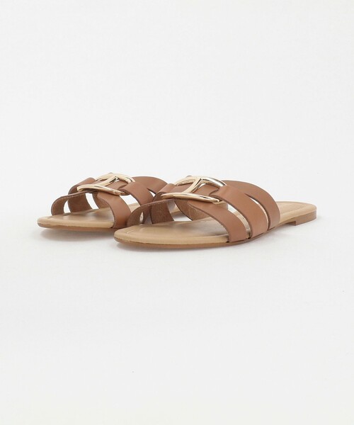 EMMEL REFINES(エメルリファインズ)の「<VINILO>メタルクロス フラットサンダル< Select by EMMEL REFINES >(サンダル・レディース・ブラック/ブラウン系・38/37/36/35)」の3枚目の写真