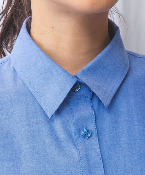 NARACAMICIE(ナラカミーチェ)の「【NARACAMICIE】オックスフォードペプラム半袖ブラウス(シャツ/ブラウス・レディース・ホワイト/レッド/ブルー・M/L/XL)」の17枚目の写真