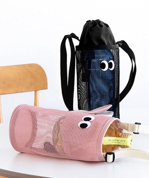 TONE SELECT GOODS（トーンセレクトグッズ）の「LESRIRE/メッシュドリンクバッグ・ボトルホルダー L9169（ハンドバッグ・レディース・ブラック/グリーン/ピンク/オレンジ・FREE）」の9枚目の写真